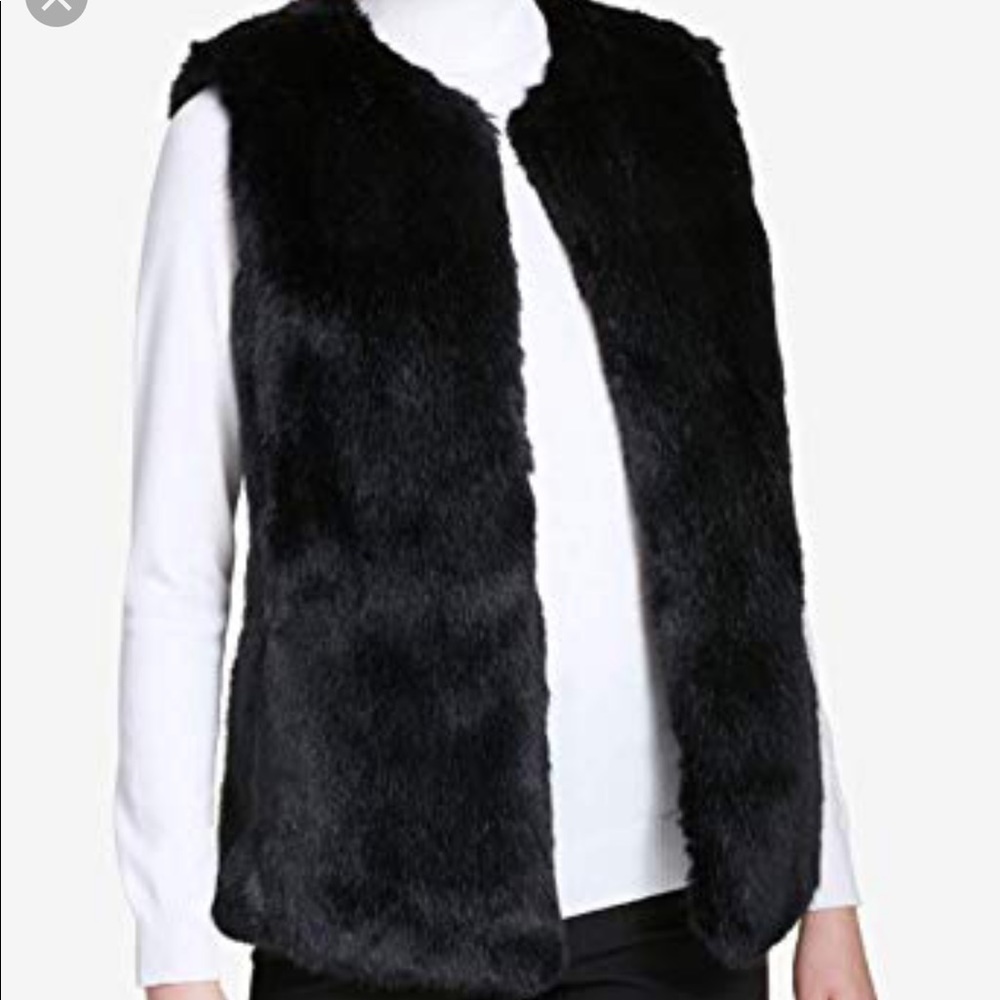 Calvin Klein faux fur vest